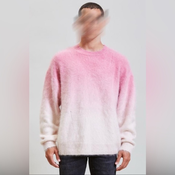 R13 Japanese Brushed Cashmere Dip Dyed Sweater - Pink Ombre. Size Medium $1855 - Picture 2 of 10